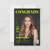 Modern Magazine Hoesje Afstudeerder Party Graduati Kaart (Voorkant)