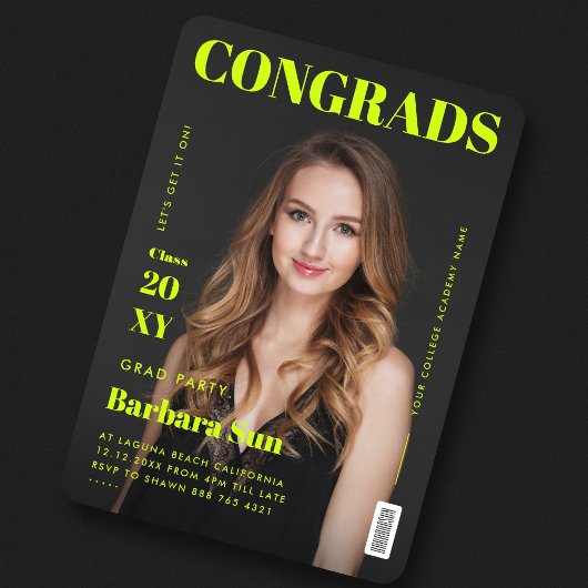 Modern Magazine Hoesje Afstudeerder Party Graduati Kaart