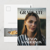Modern Magazine Hoesje Afstuderen aankondiging Briefkaart (Voorkant / Achterkant)