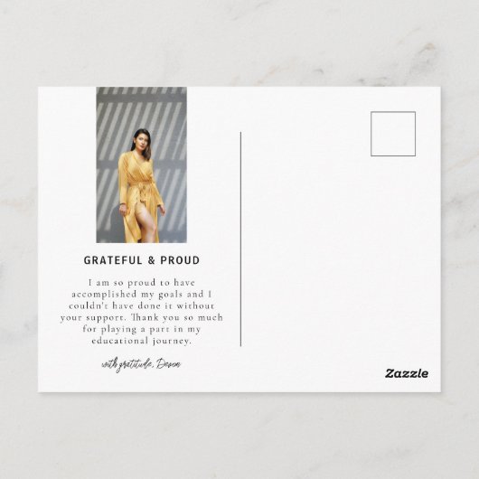 Modern Magazine Hoesje Afstuderen aankondiging Briefkaart (Achterkant)