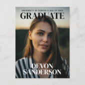 Modern Magazine Hoesje Afstuderen aankondiging Briefkaart (Voorkant)