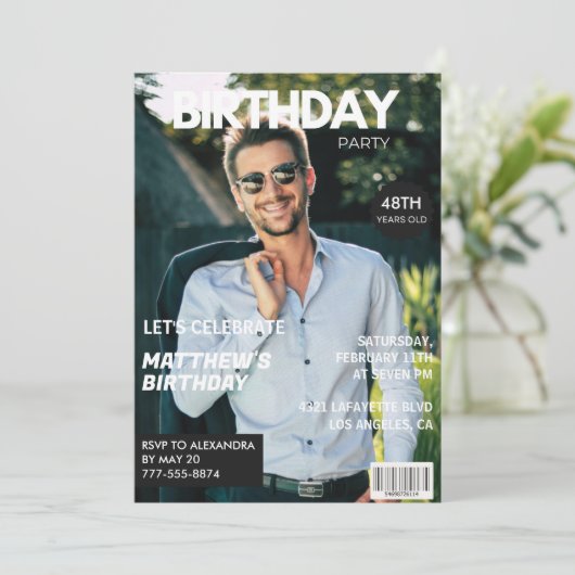 Modern Magazine Hoesje voor hem 48ste verjaardag Kaart (Staand voorkant)
