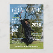 Modern Magazine Photo Afstuderen Aankondigingskaart (Voorkant)