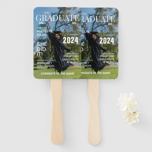 Modern Magazine Photo Afstuderen Handwaaier (Voorkant en achterkant)