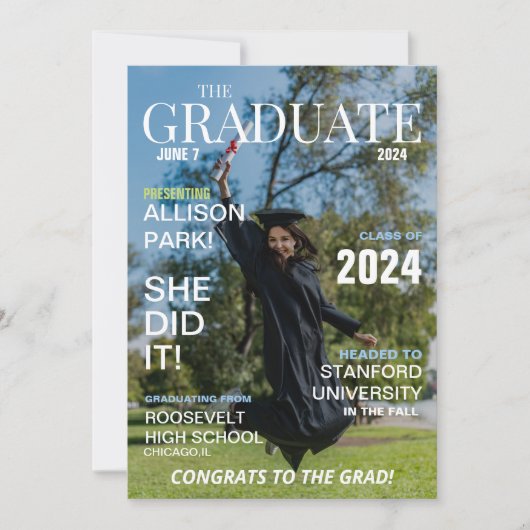 Modern Magazine Photo Afstuderen Kaart (Voorkant)