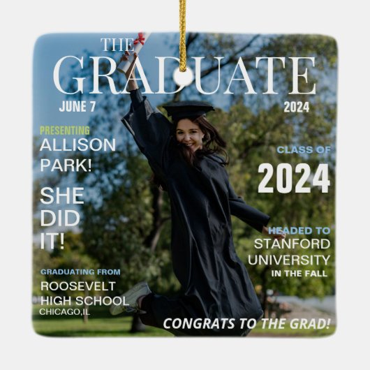 Modern Magazine Photo Afstuderen Keramisch Ornament (Achterkant)