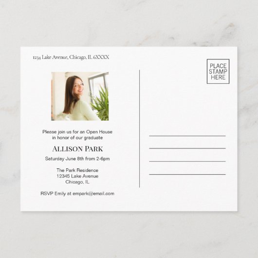Modern Magazine Photo Afstuderen Uitnodiging Briefkaart (Achterkant)
