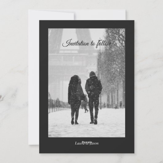 Modern Magazine Verloving Save the Date Uitnodigen Feestdagenkaart (Achterkant)