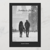 Modern Magazine Verloving Save the Date Uitnodigen Feestdagenkaart (Achterkant)