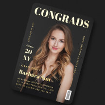 Modern Magazine Zwart en Goud Afstudeerfeest