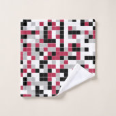 Modern Magenta Black Grey Geometric Bad Handdoek (Wasdoekje)