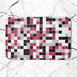 Modern Magenta Black Grey Geometric Badmat