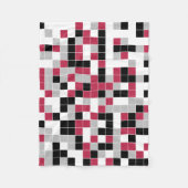 Modern Magenta Black Grey Geometric Fleece Deken (Voorkant)
