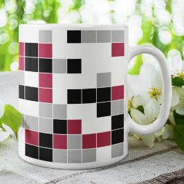 Modern Magenta Black Grey Geometric Koffiemok