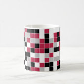Modern Magenta Black Grey Geometric Koffiemok (Center)