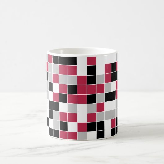 Modern Magenta Black Grey Geometric Koffiemok (Center)