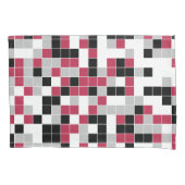 Modern Magenta Black Grey Geometric Kussensloop (Voorkant-Links)