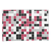 Modern Magenta Black Grey Geometric Kussensloop (Voorkant-Rechts)