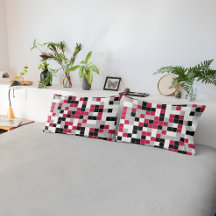 Modern Magenta Black Grey Geometric