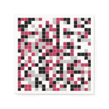 Modern Magenta Black Grey Geometric