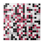 Modern Magenta Black Grey Geometric Tegeltje (Voorkant)