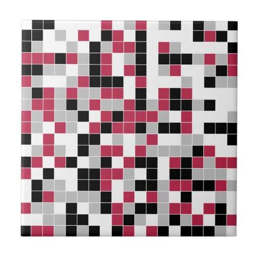 Modern Magenta Black Grey Geometric Tegeltje (Voorkant)