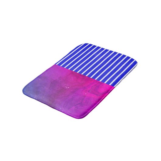 Modern Magenta Blue Badmat (Gekanteld)