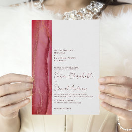 Modern Magenta Coral Wedding Kaart