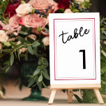 Modern Magenta en Black Minimal Wedding Kaart<br><div class="desc">Deze moderne magenta- en zwarte-tafelnummerkaart is prachtig eenvoudig maar elegant en perfect elk jaar. Prop op een kleine as of in een helder lijst zodat de viva magenta achterzijde van de pop kan worden bevestigd. Gebruik de eenvoudige sjabloon om uw lijstaantallen tegelijkertijd in te gaan, en aan uw kar toe...</div>