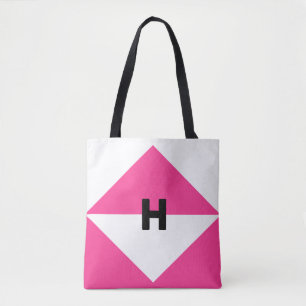Modern Magenta en Wit Tote Bag
