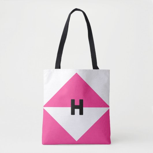 Modern Magenta en Wit Tote Bag (Voorkant)