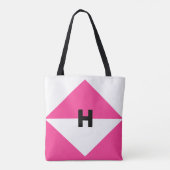 Modern Magenta en Wit Tote Bag (Achterkant)