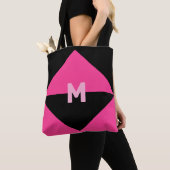 Modern Magenta en Zwart Tote Bag (Dichtbij)