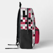 Modern Magenta Geometric Pattern Bedrukte Rugzak (Links)