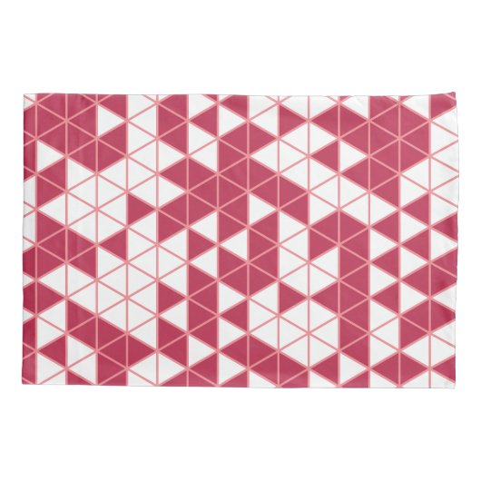 Modern Magenta Geometric Pattern Kussensloop (Achterkant-Links)