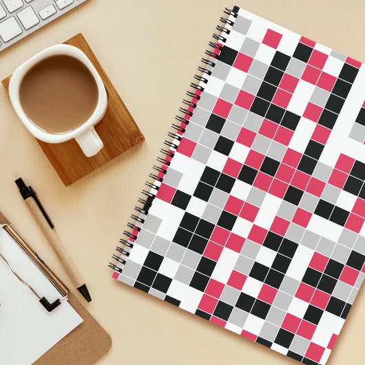Modern Magenta Geometric Pattern Notitieboek