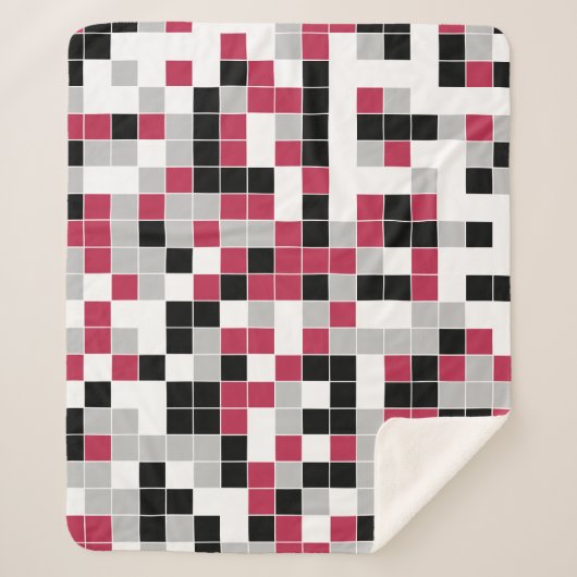 Modern Magenta Geometric Pattern Sherpa Deken (Voorkant)