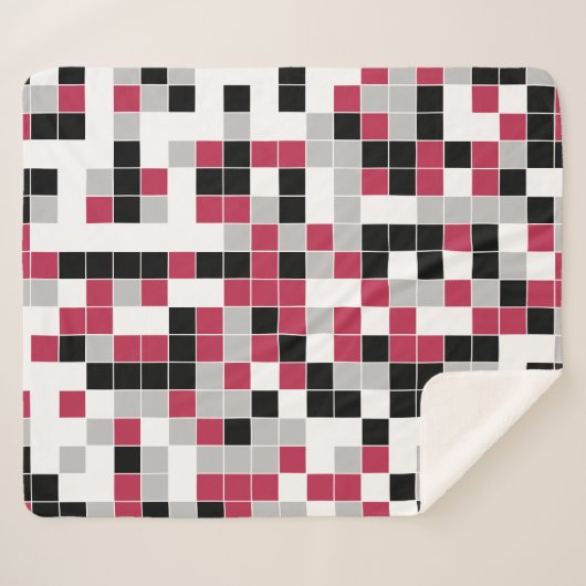 Modern Magenta Geometric Pattern Sherpa Deken (Voorkant (horizontaal))