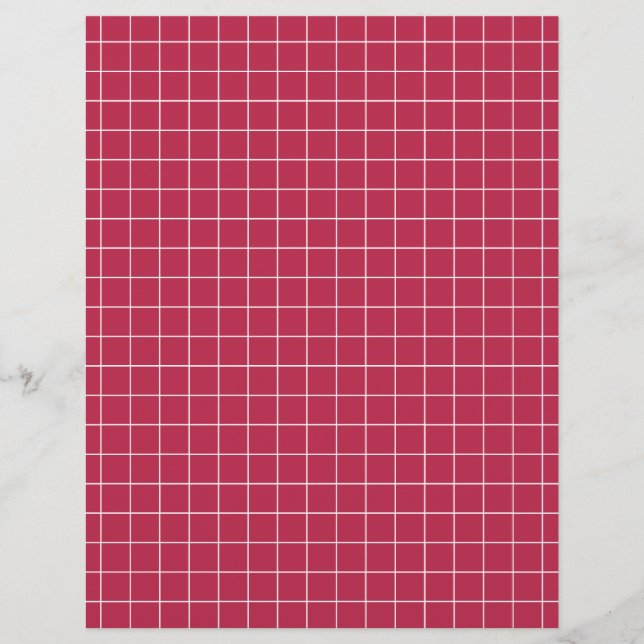Modern magenta geometrisch rasterlijnpapier (Voorkant)