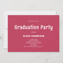Modern Magenta Graduation Party Invitation