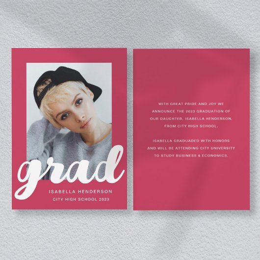 Modern Magenta het Afstuderen van het Manuscript v Aankondiging