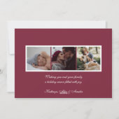 Modern magenta kerstfoto feestdagenkaart (Achterkant)