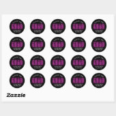 Modern Magenta Neon Afstuderen Ronde Sticker (Vel)
