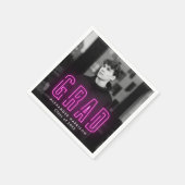 Modern Magenta Neon Photo Afstuderen Servet (Hoek)