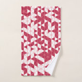 Modern magenta roze geometrisch bad handdoek (Handdoek)