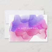 Modern Magenta Waterverf Blot | Cadeaubon (Voorkant)