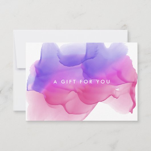 Modern Magenta Waterverf Blot | Cadeaubon (Voorkant)