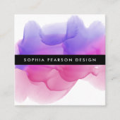 Modern Magenta Waterverf Blot Vierkante Visitekaartje (Voorkant)