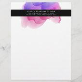 Modern Magenta Waterverf Logo Briefhoofd (Voorkant)