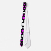 Modern Magenta & White Polka Dots Pattern Stropdas (Achterkant)